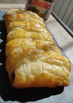 Una foto de Trenza de hojaldre rellena de Nutella