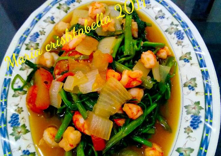 Resep Kangkung cah udang(saos tiram), Bisa Manjain Lidah