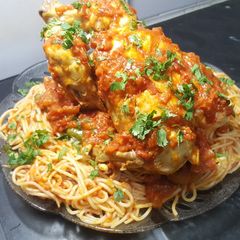 A picture of Red Chicken Spaghetti !.