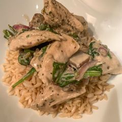 A picture of Quick and easy creamy mushroom chicken.