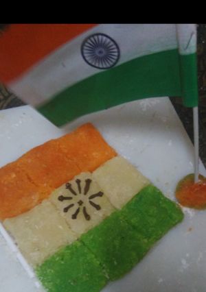 तिरंगा,ट्राई कलर कोकोनट बर्फी रेसिपी मुख्य फोटो