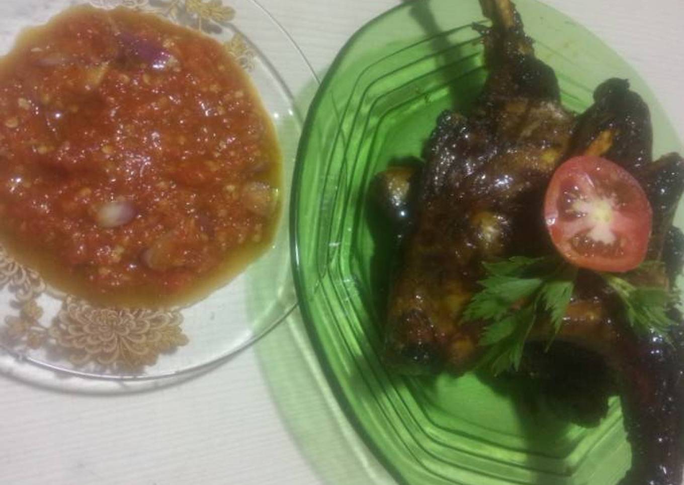 Panggang ayam kampung sambal terasi