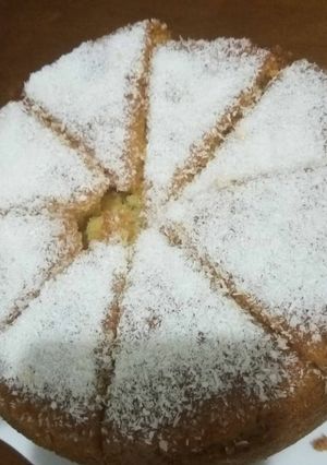صورة لوصفة كيكة جينواز بالجوز الهند و مربى المشمش على طريقتي