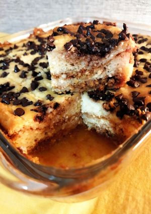Una foto de Cuadraditos de ricota y dulce de leche