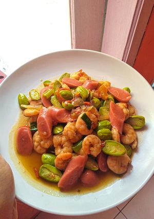 Foto resep Udang pete pedas asam manis