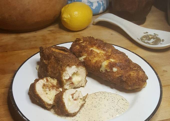 Keto Chicken Cordon Bleu with Dijon Cream