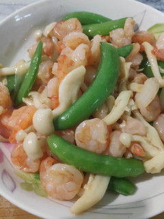 甜豆鮮菇炒蝦仁 的食譜成品照片