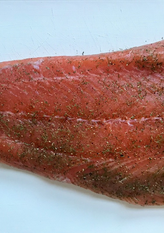 Una foto de Salmón marinado