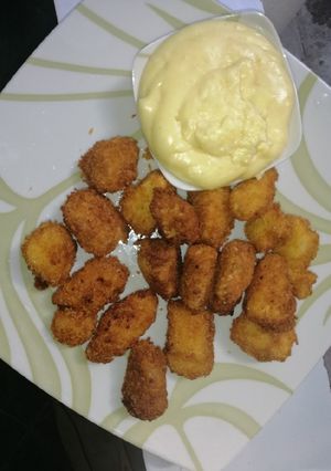Foto resep Chicken Popcorn with Cheesy Dip