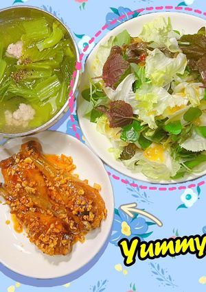 Hình của món Đùi gà chiên sốt mắm tỏi.