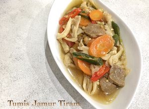 Foto resep Tumis Jamur Tiram, Wortel, Baso