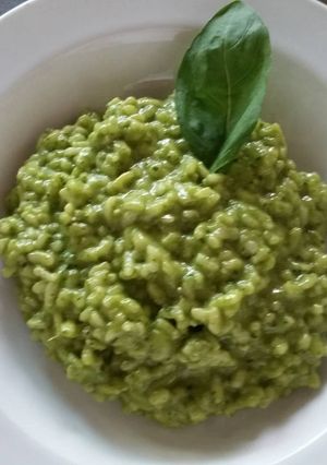 Una foto de Risotto al pesto