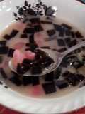 Grass jelly and Sugar Palm Fruits Soup (Es Cincao kolang-kaling) #asian