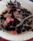 Grass jelly and Sugar Palm Fruits Soup (Es Cincao kolang-kaling) #asian