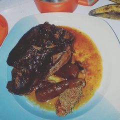 A picture of Dry Catfish stew.