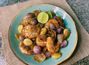 Foto resep Caramelized butter prawn / garlic butter prawn