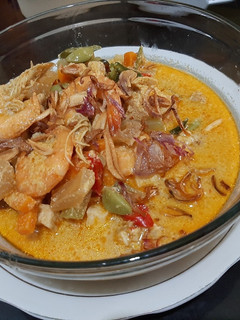 Foto resep Labu campur kuah lontong