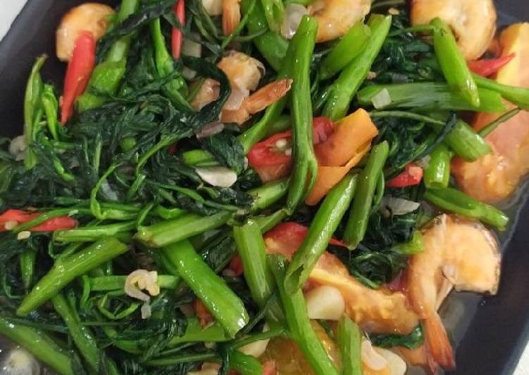 Resep Tumis Kangkung Udang | Langkah Membuat Tumis Kangkung Udang Yang Paling Enak