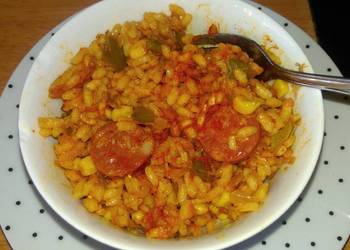 How To Serving Recipe Spicy chorizo smoked mackerel paella  Practical Delicious