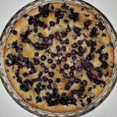 A picture of Crustless Blueberry Pie.