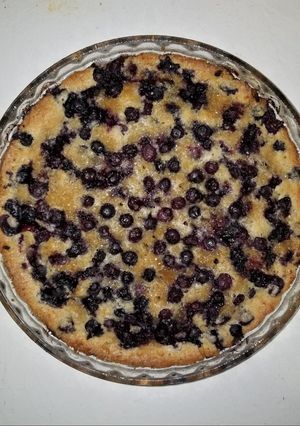 A picture of Crustless Blueberry Pie.