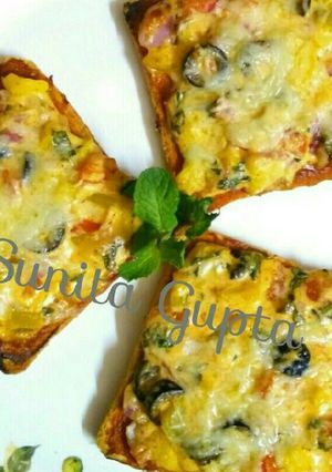 #Ramadan #Instant ब्रेड पिज़्ज़ा (#Ramadan #Instant Bread Pizza recipe in hindi) रेसिपी मुख्य फोटो