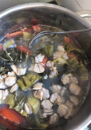 Hình của món Canh nghêu cải chua.