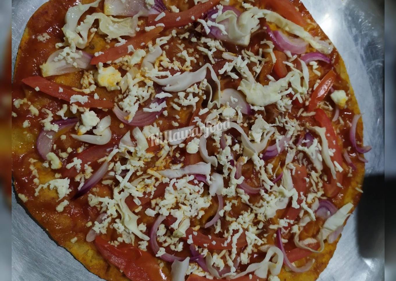 Pizza with leftover Chapati dough