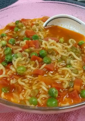 A picture of Vegetable Noodles Soup.
