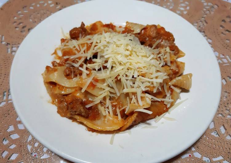 Créer des étapes Conchiglionis farcis de sauce bolognaise 🍅 parfait