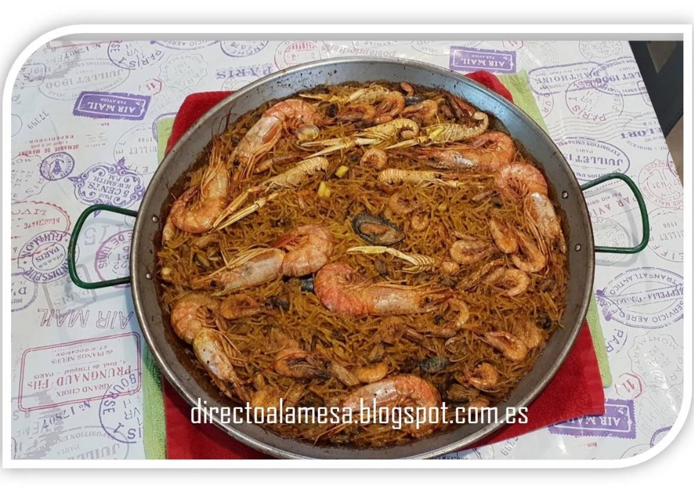 Fideuá de marisco de mi amigo Álvaro