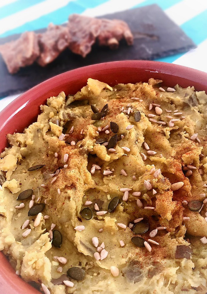Una foto de Guarnición de berenjenas y patatas estilo oriental
