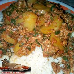 A picture of Moringa,Potato and Egg stew.