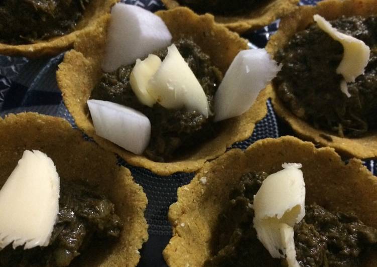 How to Prepare Quick Sarson ka saag in corn canapes