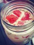 Watermelon & Strawberry Overnight Oatmeal with Chia Seeds