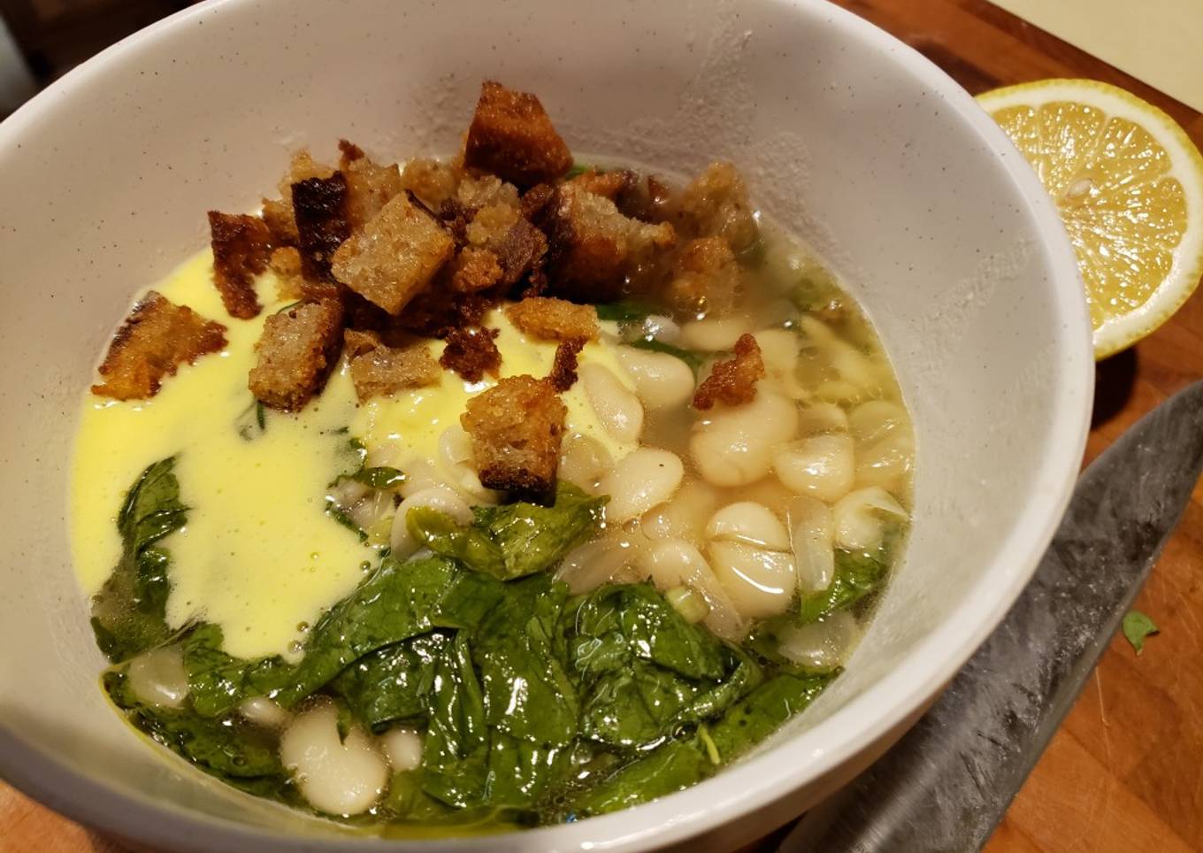 Rich Butter Beans with Greens, Toasted Bread, and Aioli