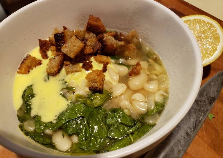 Easiest Way to Make Yummy Rich Butter Beans with Greens, Toasted Bread, and Aioli