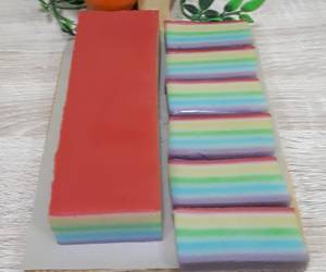 Cara Memasak Cepat Lapis beras rainbow Gurih Mantul