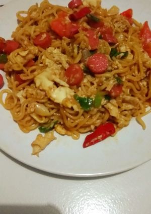 Foto resep Mie goreng sosis