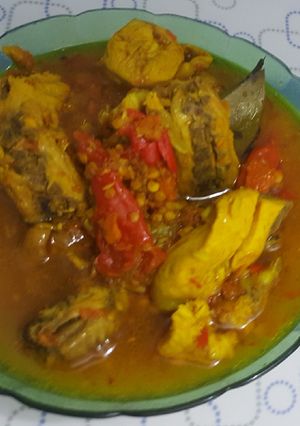 Foto resep Ayam sayur kuning pedas