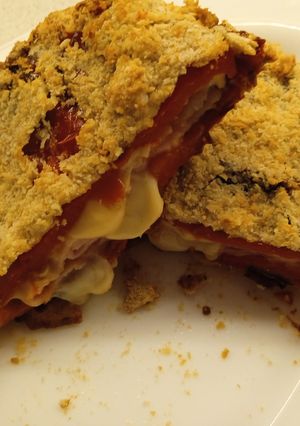 Una foto de Milanesas de pimiento rellenas Jamón y Queso