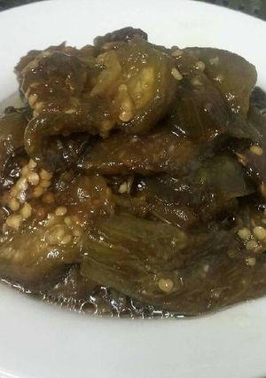 Hình của món Cà tím xào chay.