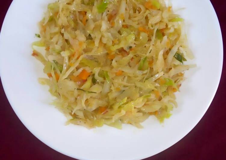 Step-by-Step Guide to Prepare Any-night-of-the-week Steamed cabbage #authormarathon