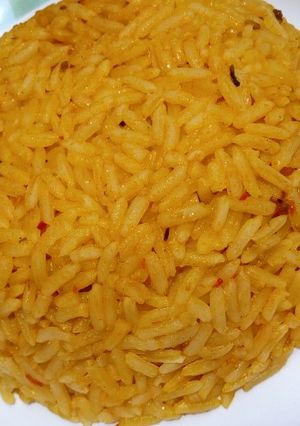 A picture of Palm oil jollof rice.