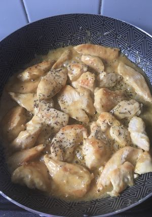Una foto de Pollo en salsa miel mostaza