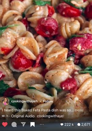 A picture of Baked Tomato Feta Pasta.
