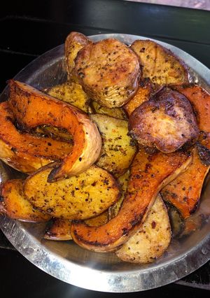 Una foto de Papas, batatas y calabaza al horno 😋