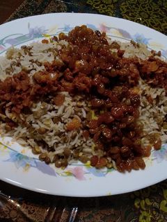 عکسی از دستور عدس پلو😋