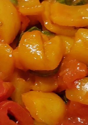 A picture of Stir Fried Peppers aka Italian Peperonata light version.