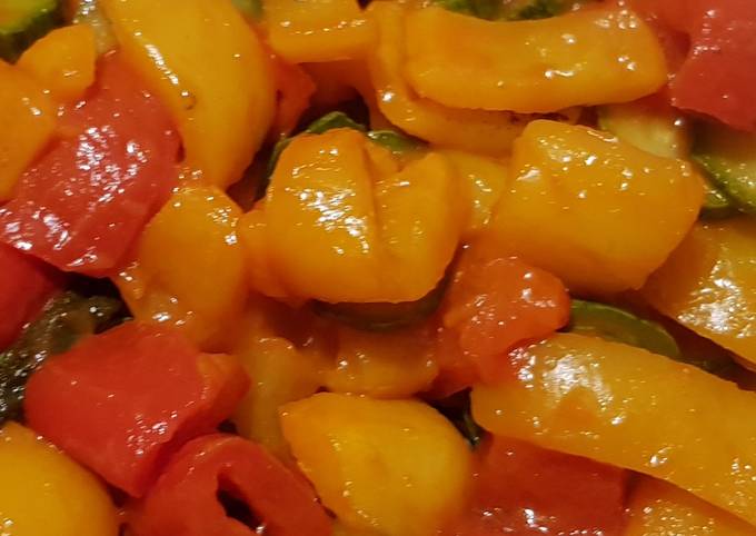 Stir Fried Peppers aka Italian Peperonata light version
